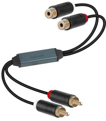 YANBORONSN RCA Noise Lsolator, Ground Loop Lsolator, Automotive Amplifier Noise Filter, Hum Eliminator, per luoghi stereo come autoradio e home stereo
