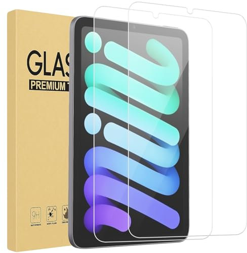 Andwing 2 Stück, Schutzfolie für iPad mini 7 2024 [A17 Pro, (7.Generation)/mini 6 2021 (6.Generation)] 8,3 Zoll für Panzer Schutz Glas Folie,9H Displayschutz,Kristallklar, Kratzfest & Bruchsicher