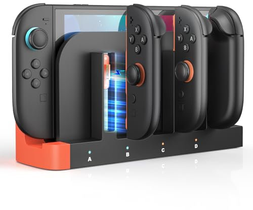 Charger Dock for Nintendo Switch 2 - Joycon & Controllers with LED Charging Indicator, Fast Charging, Auto-Off - Switch 2 Wireless Controller Charging Dock Station(Only Compatible with SWITCH 2)