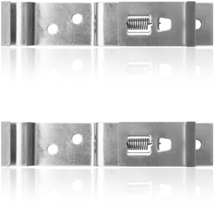 Lotsdonxia 2Pcs Stainless Steel Spring-Loaded Number Plate Clips – Heavy Duty License Plate Holder for Trailers, Trucks, Caravans, Boats