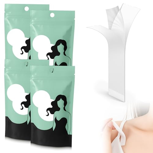 EUYKQNOI Ruban Adhésif Double Face 144 Pièces - Body Tape Invisible pour Robe, Hijab et Soutien-Gorge - Lot de 4 Paquets (12mm + 18mm) - Résistant à la Transpiration