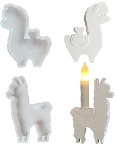 2 Stück Alpaka Silikonform WISIRENT, 3d Alpaka Kerzenform Silikonformen Gießformen Tiere, Alpaka Silikonform Zum Gießen Alpaka Gießform, Diy Alpaka Kerze Formen für Diy Kerzen, Handwerk