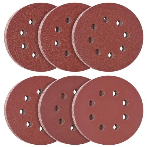 Flintronic Disques Abrasifs Auto-agrippants 125mm, 60 pièces Disque de Ponçage, Disques Abrasifs, 40/60/80/120/240/320 Grains 6 trous Idéal pour Poncer/Polir/Dérouiller