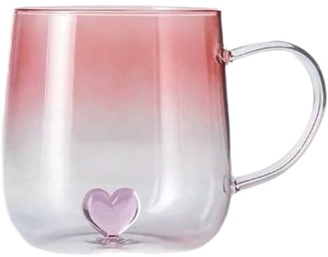 Kaffeetassen aus – 3D-Herz-Kaffeetasse, hitzebeständige Tasse, elegantes transparentes Design, robustes dickes, interaktives Zubehör für Getränke von höchster Qualität