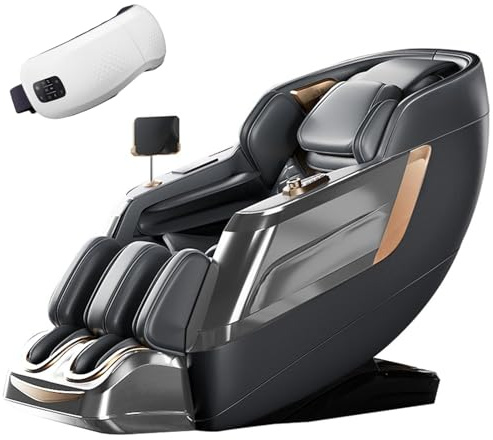 Lyxig 4D-massagestol, Zero Gravity-sömnkapsel Smart massagesoffa för Hemmet Uppgraderade Mekaniska Händer Luftkuddar för Helkroppen Lämplig för Kontor och Hem(Black)