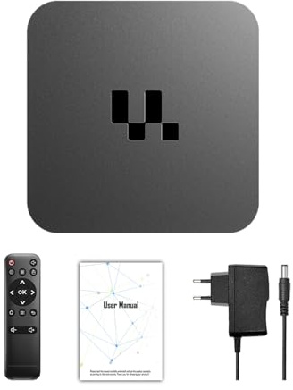 Vikye TV Box Android 16.0, Dispositivo di Streaming 4K Ultra HD per TV, 2 GB di RAM 16 GB di ROM, Smart Box con Telecomando, USB 2.0 e WiFi Dual-band .4G/5G (Spina europea)