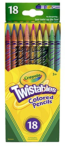 Crayola Twistable Colored Pencils For Kids, Fun School Supplies, 18 Count, Gifts For Kids, Ages 3+