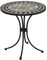 Home Styles Kleiner Outdoor-Bistrotisch mit Marmorfliesen-Design-Tischplatte aus pulverbeschichtetem Stahl, Schwarz, 27,5 x 27,5 x 30 cm (L x T x H)