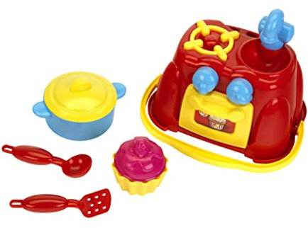 Theo Klein 2343 Cucina Giocattolo, Set Cucina di Alta qualità per recinti di Sabbia e la Spiaggia, con fornello, lavello, stoviglie e Molto Altro, Giocattoli per Bambini dai 18 Mesi in su
