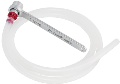 FIRSTINFO Mini 11mm Brake Fluid Clutch Bleeder Hose with 12 Point Wrench and Check Valve for Brake Bleeding & Hydraulic Clutch Systems