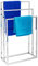 Relaxdays Portasciugamani da Terra, in Acciaio Inox Cromato, 3 Barre, HxLxP: 82,5x46x21cm, Piantana Moderna, Argentato, 1 pz
