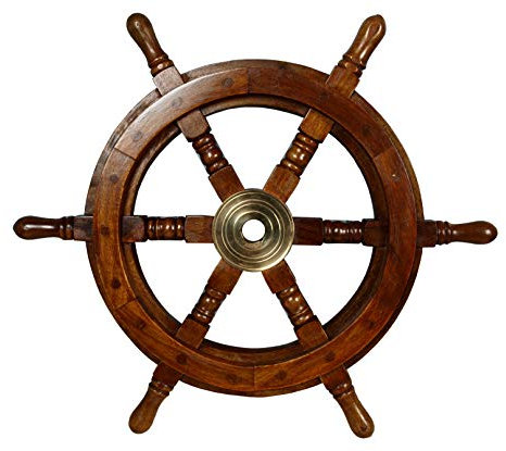 Unbekannt Deko Steuerrad aus Holz Durchmesser 30 cm für die maritime Dekoration