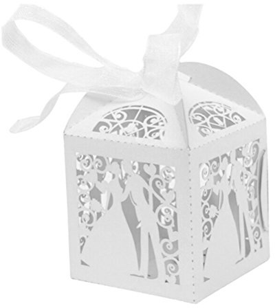 Musuntas 50Tlg.Vogelkäfig-Entwurf Hochzeit Taufe Gastgeschenk Geschenkbox Kartonage Schachtel Tischdeko Bonboniere Box Hochzeit Dekoration (style 4)