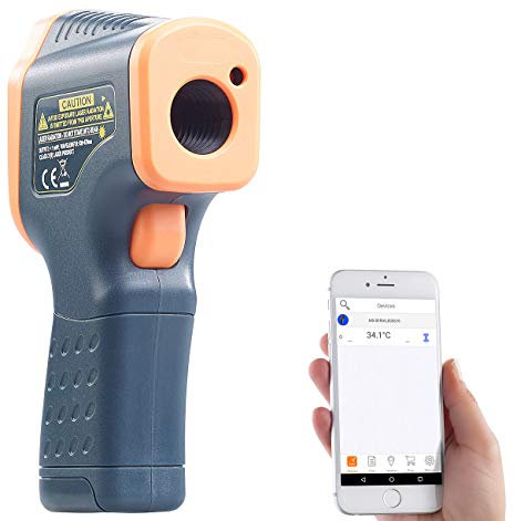 AGT Temperaturmesser: Profi-Infrarot-Thermometer mit Laser, -50 bis +600 °C, LCD, Bluetooth (IR Thermometer, Fernthermometer, Grillthermometer)