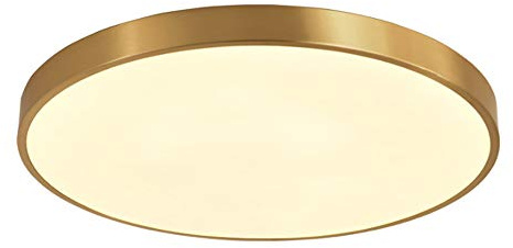 Dimmbar Retro Deckenleuchte LED Antik Kupfer farbe Deckenlampe Rund Schlafzimmer Wohnzimmer Lampe, Nostalgisch Büro Landhaus Rustikal Küchen insel Acryl Elegante Deko Deckenbeleuchtung, Ø50CM, 36W