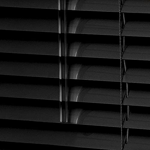 Aluminium Metal Venetian Blinds Trimable Easy Fit 25mm Slat Home Office Silver,Black,White Colours (Black, 180 x 213 cm)