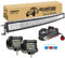 RIGIDON 42 Zoll 105 cm 540W gebogene led lichtleiste mit 12v kabelbaum kit, 2x 4 zoll spot led arbeitsscheinwerfer, Wasserdicht warmweiß offroad beleuchtung für Auto Offroad LKW KFZ Traktor 4x4, 6000K
