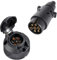 SPARKMOTO Marke Anhänger Stecker 7 Polig und Anhänger Steckdose 7 Polig Set,nach ISO1724 genormt,12V Wasserdicht 7-pol Anhänger Stecker Steckdose mit Zugentlastung für Anhänger KRZ RV LWK(Gummi Kappe)