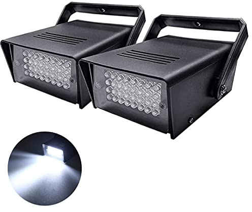Strobe Lights for Parties, 32 Stage White Strobe Light Party Super Bright Speed Control Flashing, Battery Strobe Light for Disco, Wedding, Christmas.(2pcs)
