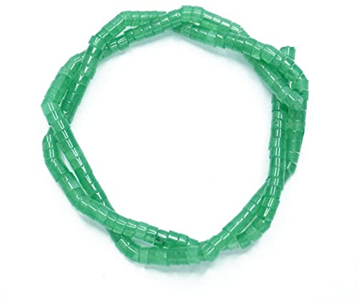 ACYUNLEI 1 Strand 4x2mm Natural Gemstone Heishi Beads, Loose Flat Round Undyed Cylinder Flat Spacer Stone Beads for Bracelet Earrings Jewelry Making, Green Aventurine