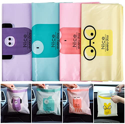 Hiceeden 120 Stück Auto-Müllbeutel, Stick-on Einweg-Müllbeutel, Auslaufsicher Erbrochenes Taschen für Auto, Küche, Reisen, Camping, Schlafzimmer, Arbeitszimmer, Büro