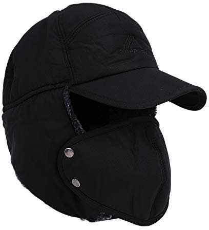 Faxianther Herren Wintermütze Unisex Winter Dicker Warme Winddicht Fliegermütze Fellmütze mit Ohrenklappen Skimütze Trappermütze Kunstfellmütze Trapper Cap Bomber Hut Russen Mütze