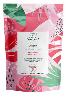 Myrtle & Maude - Labour Preparation Tea - 100% Organic Raspberry Leaf Tea - Caffeine Free - Certified Vegan (15 Tea Bags)