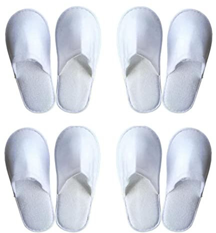 Kiuiom Pantofole Hotel Spa Antiscivolo,Ciabatte Ospiti, Chiuse,da Donna, 4 Paia Con Suola Uomo/Donna