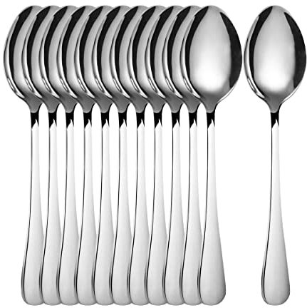 Teaspoon Dessert Spoon,Stainless Steel Cutlery Cake Spoons Set,Pack of 12
