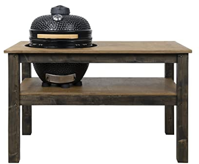 Grill table, BBQ kitchen space for Kamado Big Joe II ceramic smoker (L-160cm W-90cm H-88cm) (Standard legs)