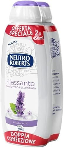 Neutro Roberts Entspannende Dusche mit ätherischem Lavendel, Doppelpack 450 ml x 2 Stück
