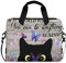 Sacoche pour ordinateur portable 3D - Motif chat et papillon - En polyester - Avec poignée - Pour ordinateur portable de 13 à 15,6 - Pour homme et femme, A105, Large