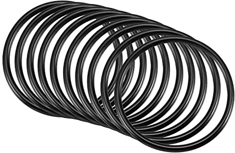 QUARKZMAN 10 Stück Nitrilkautschuk O-Ring Runde Unterlegscheibe 50mm x 44mm x 3mm für Wasserhahn Klempner Reparatur Dichtung Verbindung, Schwarz