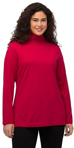 Ulla Popken Damen Basic-shirtrolli T-Shirt, Rot, 54-56 EU