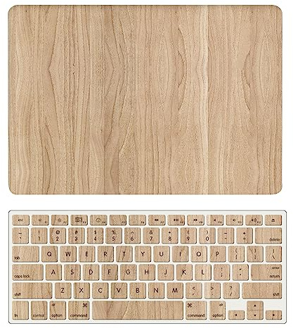 Hülle Kompatibel mit Neues MacBook Pro 13 Zoll 2020 2019 2018 2017 2016 Freisetzung A1706 A1708 A1989 A2159 A2251 A2289 A2338 M1, Plastik Hartschale Snap Case & Tastaturabdeckung, Holzmaserung