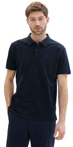 TOM TAILOR Herren 1031006 Basic Piqué Poloshirt, 10302 - Dark Blue, S