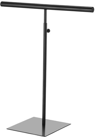 sourcing map Necklace Display Stand Adjustable Height Jewelry Rack T Bar Tabletop Purse Holder for Home Boutique Store - Black