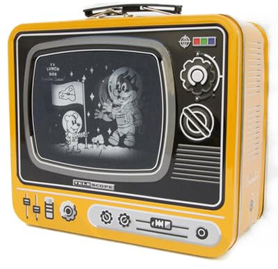 Suck UK TV Metal Retro Boys Toddler Lunch Box, Storage Tin | Yellow