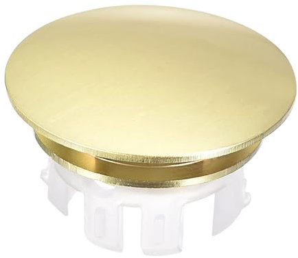 QUARKZMAN Cache de Trop-Plein pour Évier, Bague de Trop-Plein pour Salle de Bain, Cuisine, Bassin, Couvercle de Vidange À Insérer dans Les Trous Ronds, Ton Doré