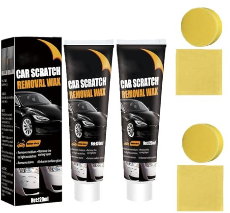 Shxiuminy Scratch Repair Wax For Car,2024 Car Scratch Repair Paste Polishing Wax,Premium Car Scratch Remover Kit with Wipe & Sponge for Vehicles for Deep Scratches (2)