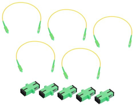 QUARKZMAN 5pz 1ft SC/APC a SC/APC Cavo Patch Fibre Ottica Cavo Simplex Monomodale con Accoppiatore SC/APC Fibre Ottica con Ponticello LSZH per Ricetrasmettitore Rete,Grado OS2