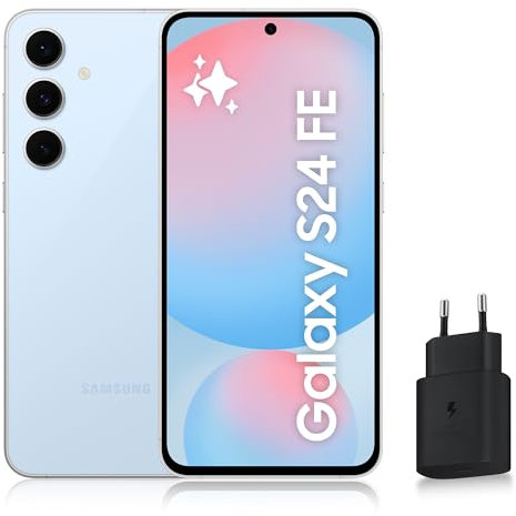 SAMSUNG GALAXY S24 FE, Smartphone Android 5G avec Galaxy AI, 256 Go, Chargeur secteur rapide 25W inclus, Smartphone déverrouillé, Bleu, Version FR