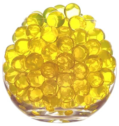 COBQB Water Beads for Vases - 5,000 Pcs Gel Balls Yellow - Decorative Sand for Vase Fillers - Decor Home Accessories for Floating Candles Making Wedding Party Decoration (50g Yellow)