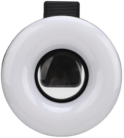 Makroobjektiv, 15-facher Zoom, Dimmbares Makroobjektiv mit LED-Fülllicht, 3 Lichtmodi, 5 Helligkeitsstufen, USB, 200 MAh, Telefon-Makroobjektiv mit Clip für die Fotografie von