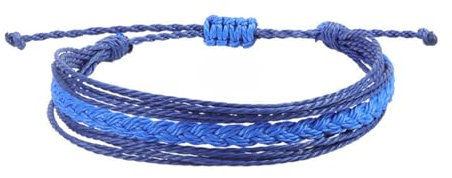 TRIPLE K&S Triplek&s Damen-Armband, geflochten, Glücksbringer, verstellbar, Yoga, geflochtenes Seil, Freundschaftsschmuck (Blue)