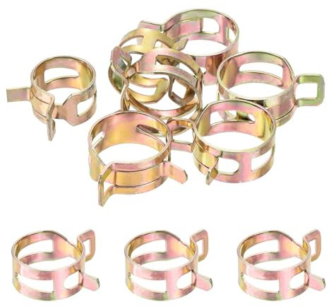 sourcing map ID 22mm 7/8inch Fuel Line Hose Clips, Pipe Clamps,Spring Hose Clamp,Low Pressure Air Clamp, Water Pipe Air Tube Vacuum Hose Clamp Fastener,Pack of 10