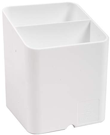 Exacompta - Réf. 67413D - Carton de 5 pots à crayons PEN-CUBE magnétique - 2 compartiments - porte-stylos – pour tableau blanc, réfrigérateur – idéal au bureau, à la maison, à l’école - couleur blanc