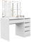 GREKPOL 5 Schubladen Schminktisch mit Beleuchtung - Weiß Matt Schminktisch mit Spiegel - Dressing Table with Mirror - Frisiertisch - Schminktisch mit Schubladen - Kosmetiktisch - Dressing Table