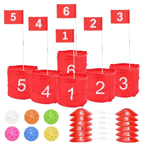 Diegimr Golf-Hofspiel, 6-Loch-Golfspiele Golfspielset für den Garten Golf-Übungsspiel für Erwachsene Kinder Rasen Strand Hof Campingpark