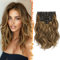 BARSDAR Clip in Extensions 30cm Kurzes Wellige Highlight Haarverlängerung für Frauen 6PCs Voller Kopf Dickes Synthetisches Clip in Haarteil - Schokolade Braun mit Highlights